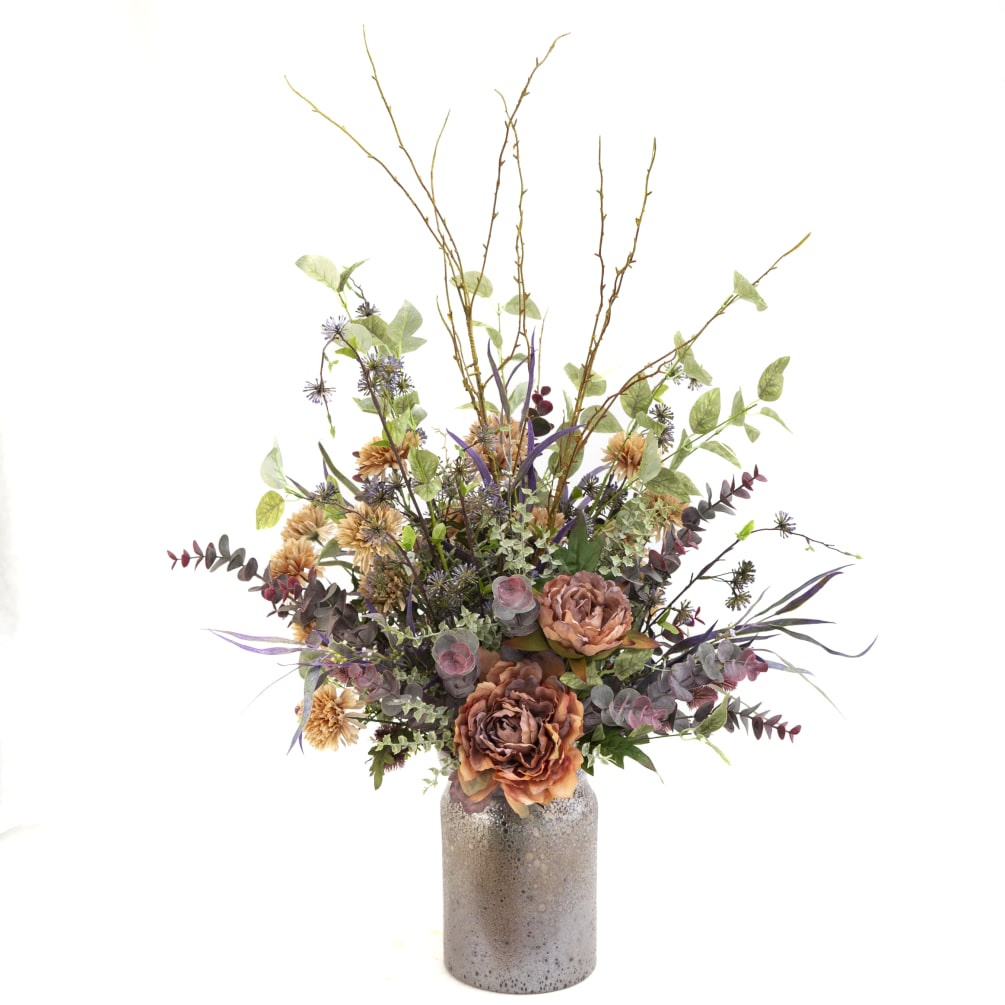 This grand artificial arrangement stands 34&quot; tall and is about 24&quot; wide