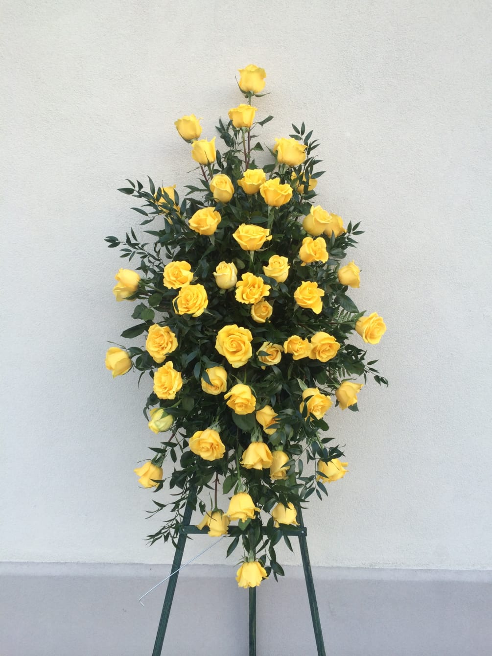 Large and Showy Yellow Roses Standing Spray