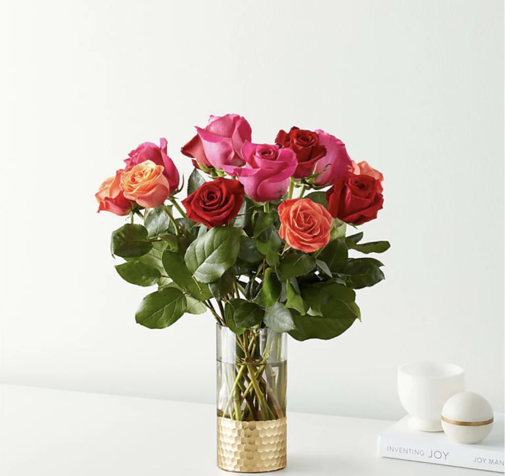 Bouquet Featuring Three Vibrant Hues in Orange, Hot Pink and Red. 