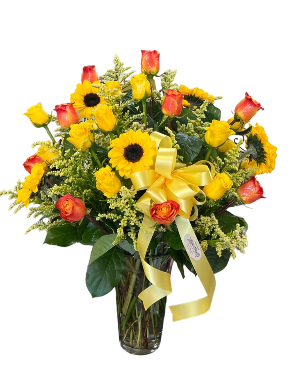 This arrangement is sure to brighten someone&rsquo;s day. Designed in a large