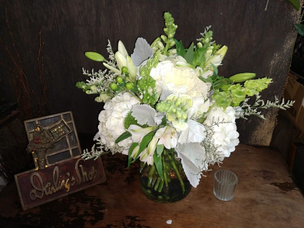 Lovely flowers for any occasion or that special someone. 
With white hydrangeas