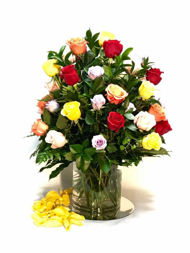 Fifty beautiful long stem roses in assorted colors