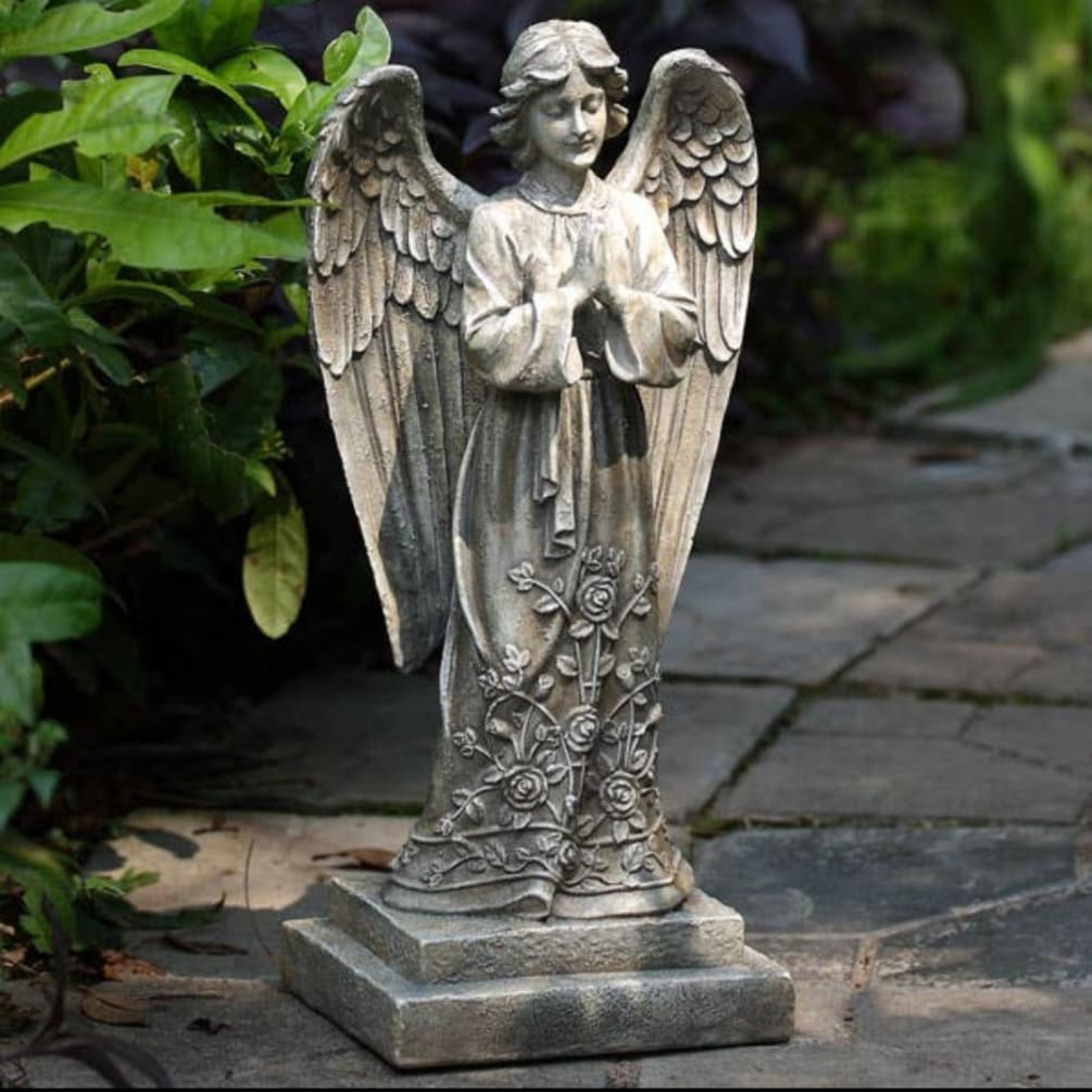 This beautiful angel statuette will bring peace and comfort to all. Send
