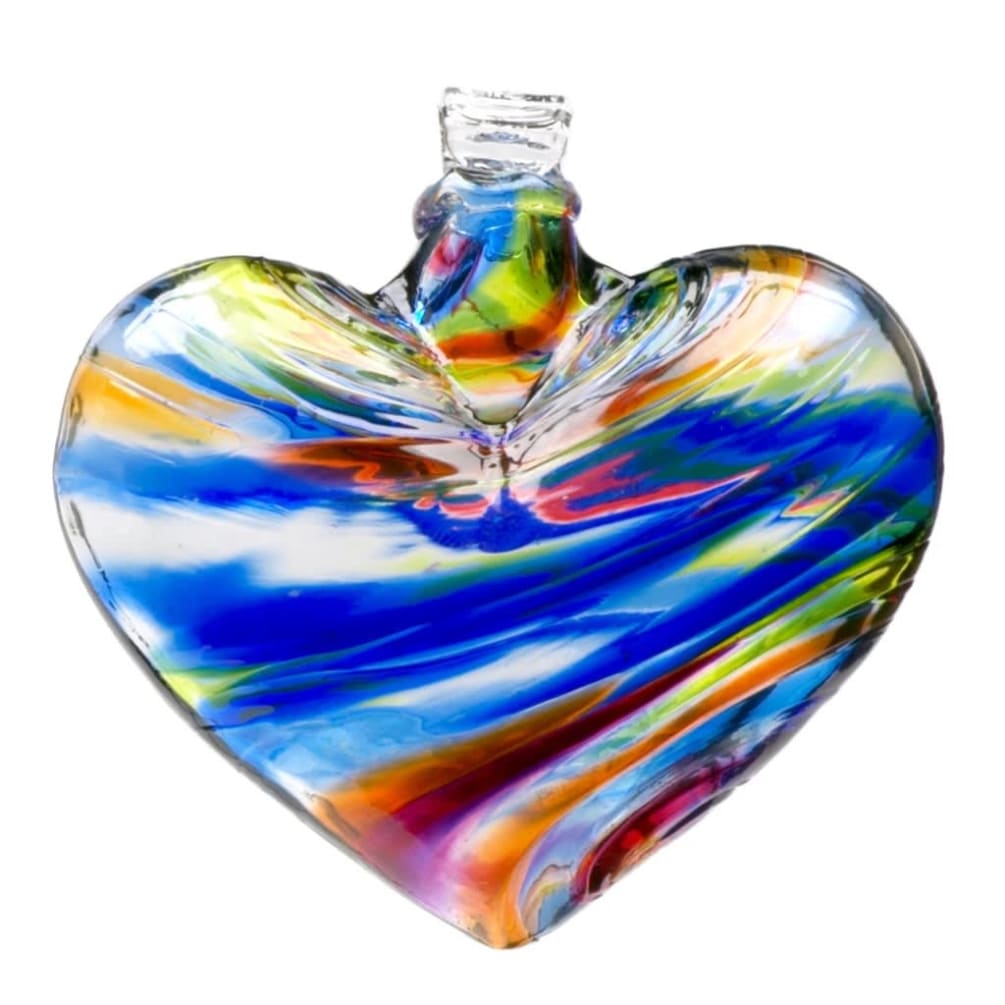 Our hand blown heart of glass ornament allows you to display this