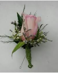 Charming Pink Single Rose Boutonniere