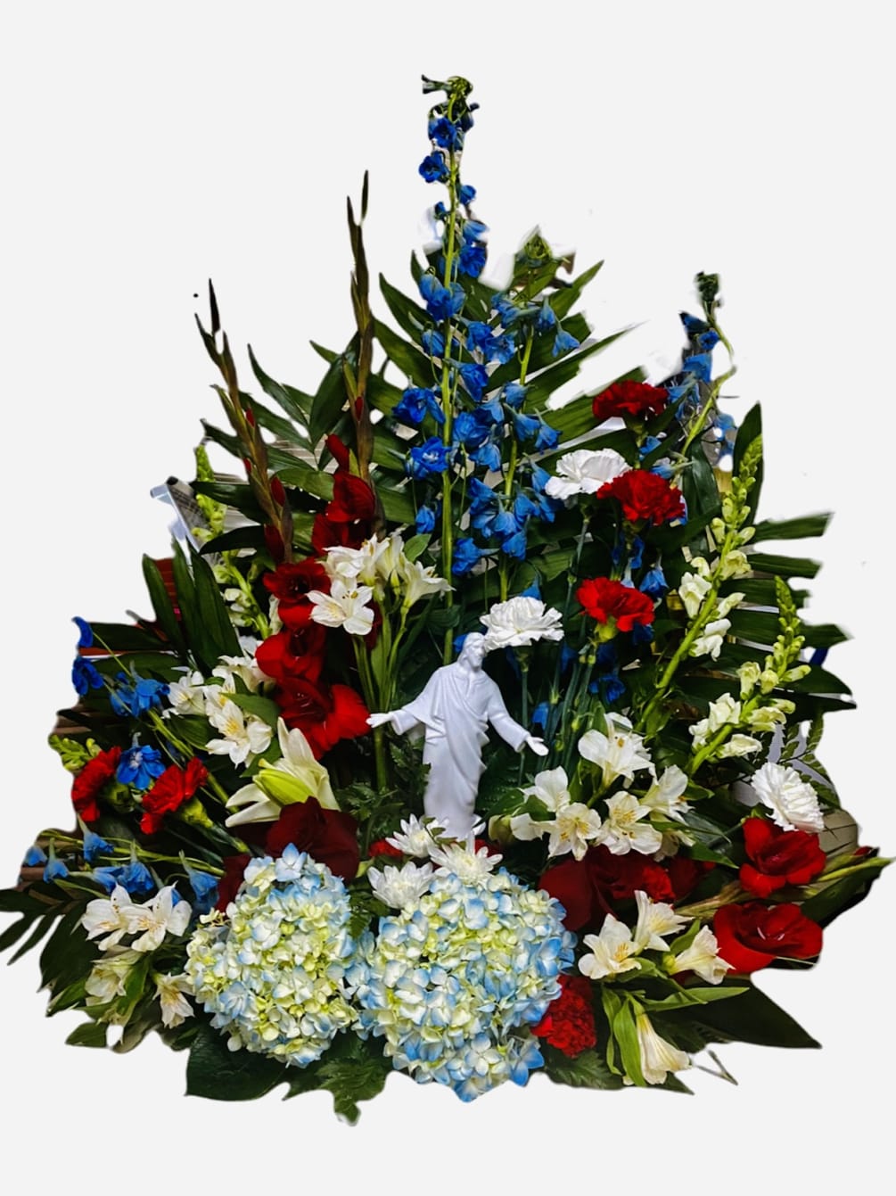 Risen Christ fromIn red white and blue this is a large arrangement