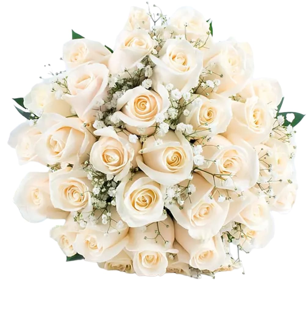 Wedding Collection White Rose, Bridal Bouquet 

Brides favor this top seller white