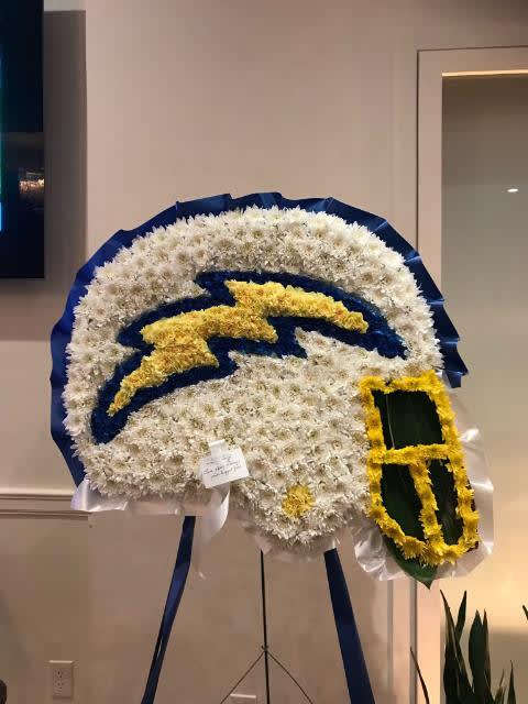 Custom L.A. Chargers Helmet. Can make any team emblem as you choose.