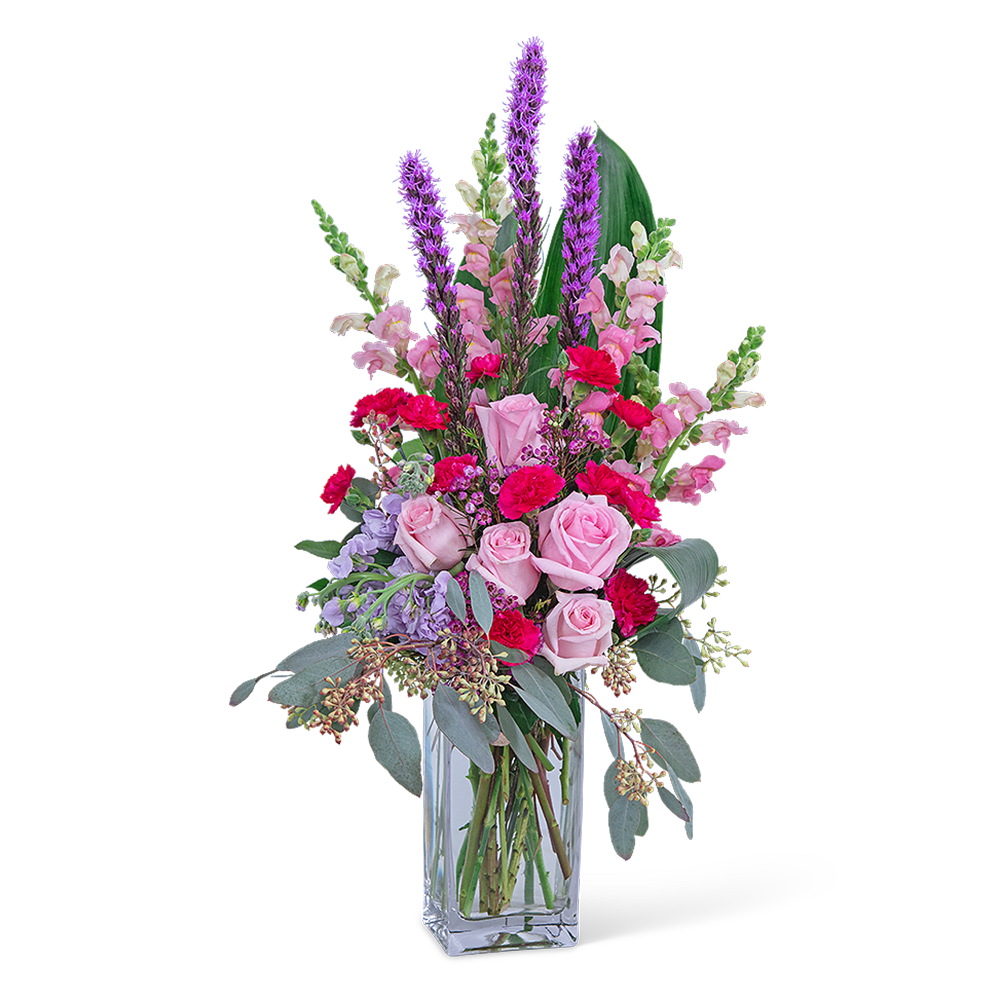 Send your love with this stunning floral design, perfect for any occasion.