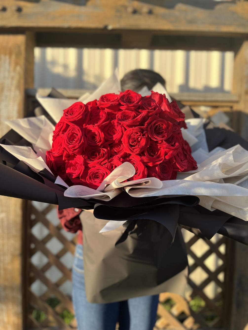 100 Roses Wrapped Bouquet 
