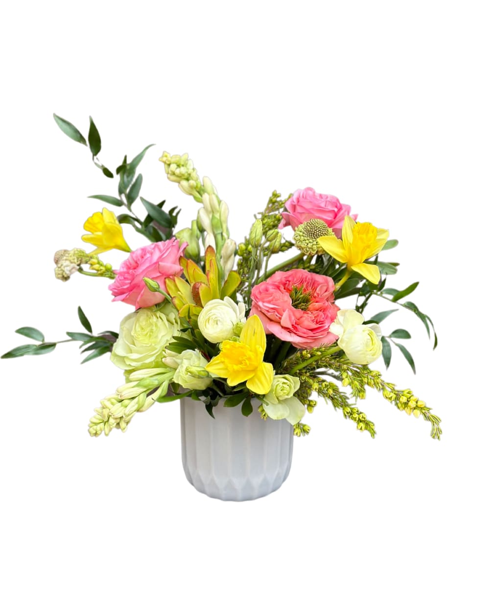 The Pink Lemonade arrangement is a stunning floral gift option, perfect for
