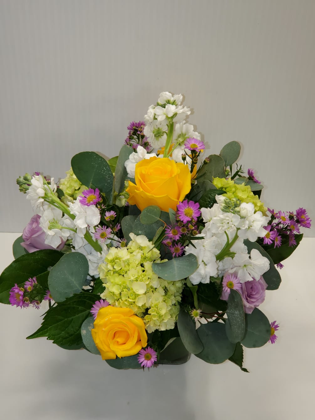Spring square vase arrangements