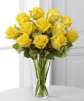 Brighten up the day with a beautiful dozen yellow roses