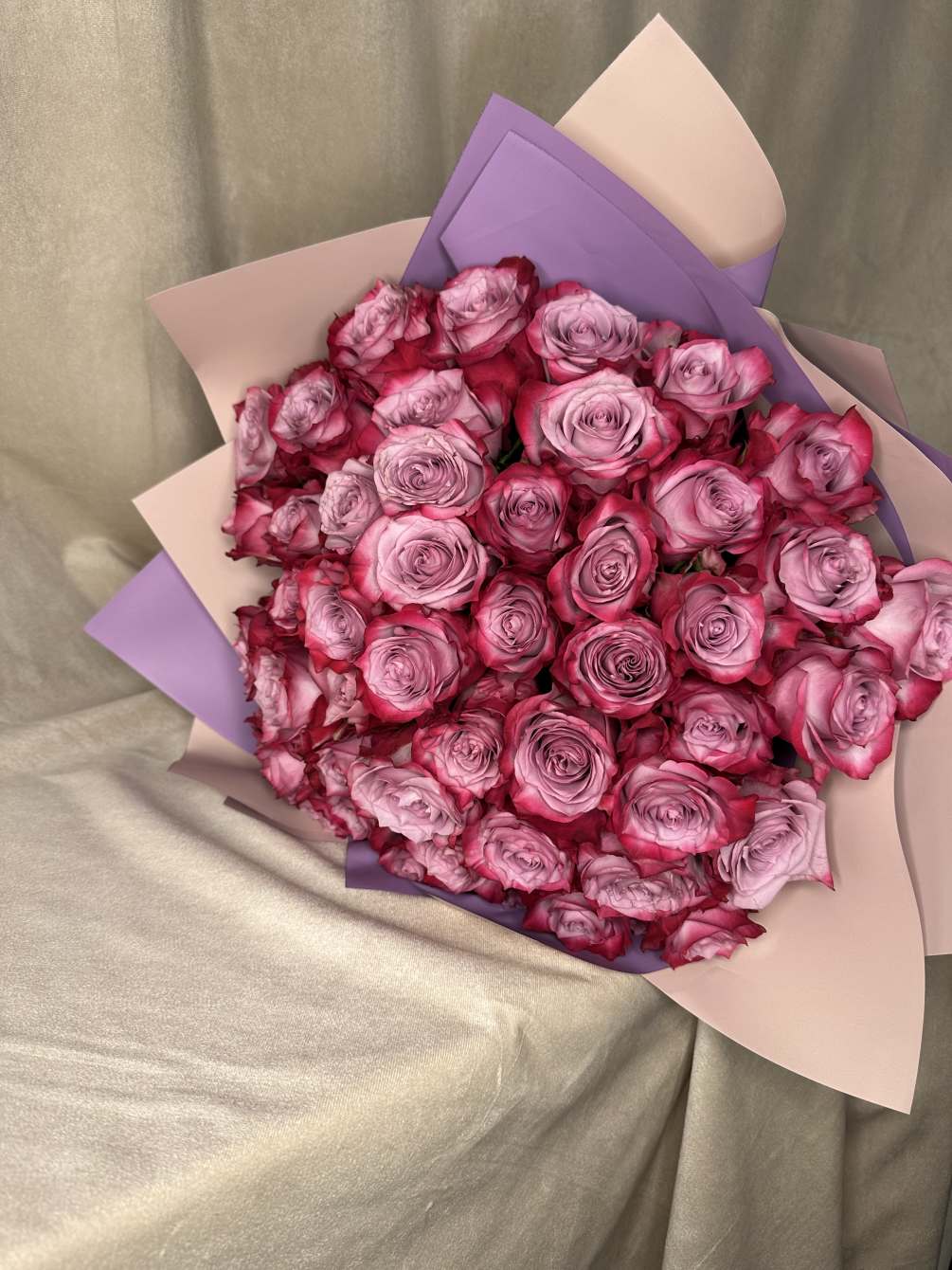 45 premium roses wrapped in floral paper