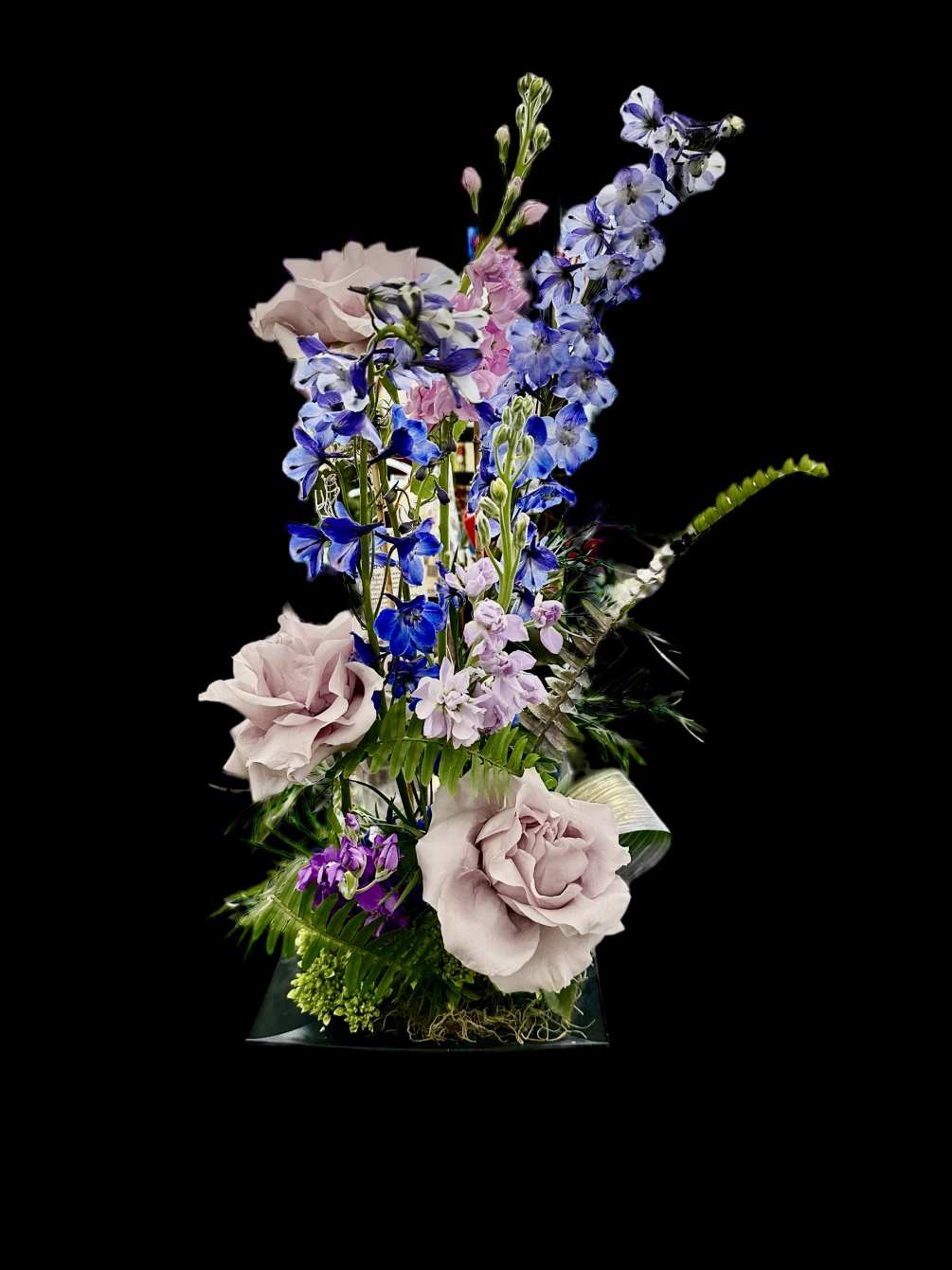 Decorative &quot;tall&quot; purple arrangement