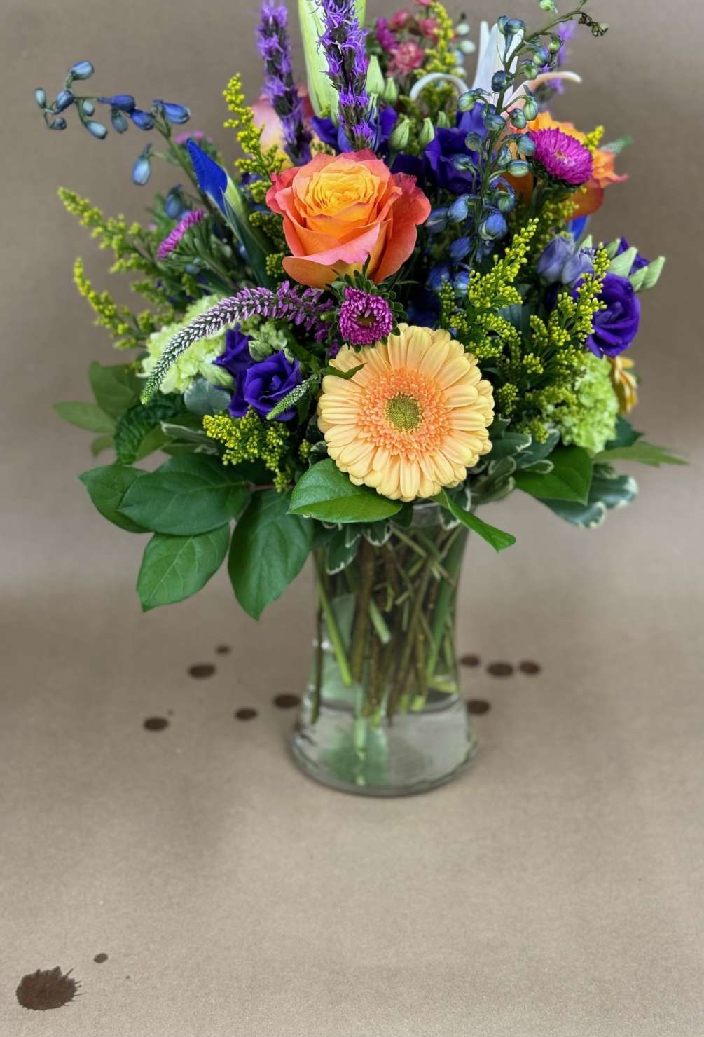 A bright selection of colorful spring mix flowers. 