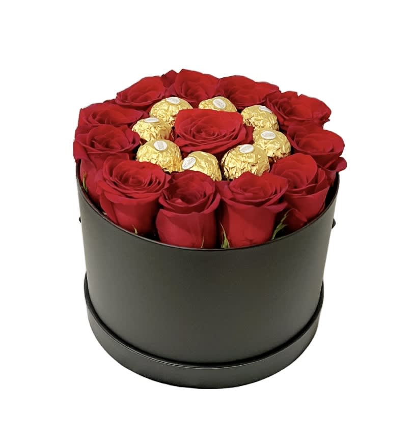 Standard price: roses in a box with chocolate in crown shaped.
Deluxe price: