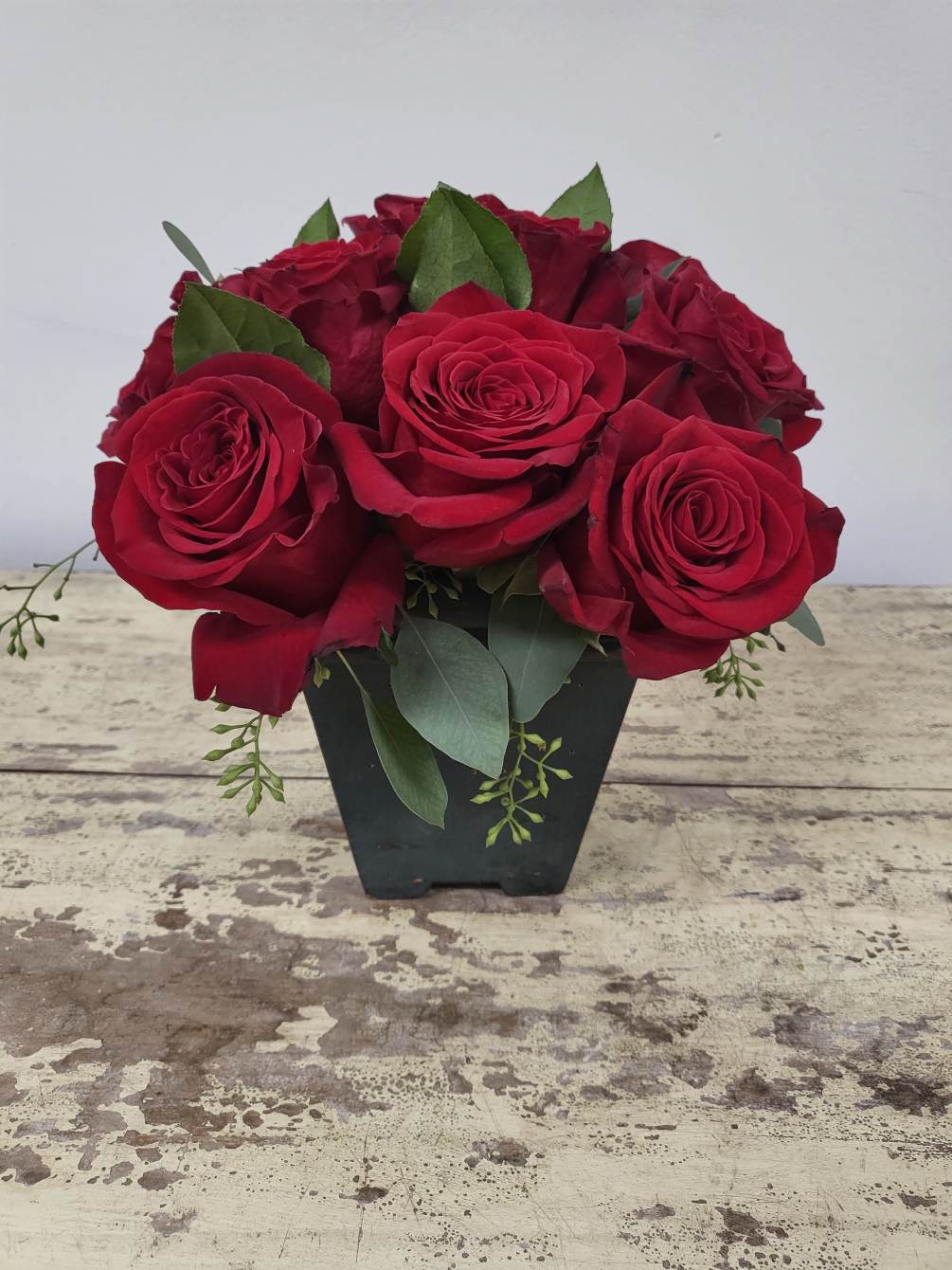 A beautiful arrangement of red roses