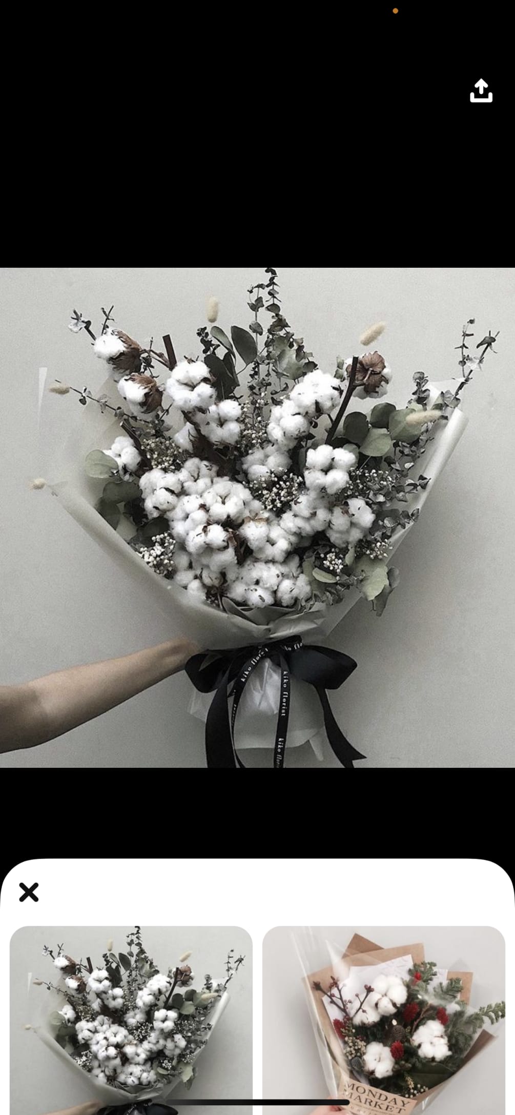 Cotton flower arrangement 