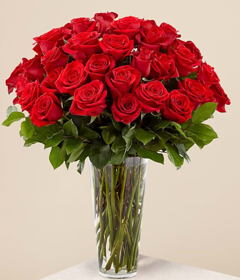 36 red Rose&#039;s in a vase Medium 48 Rose&#039;s large 60