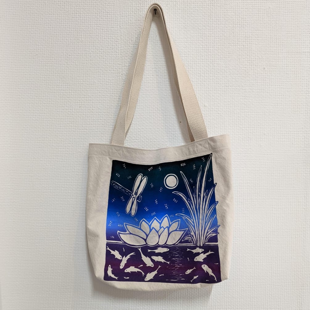 This 17x14 inch tote bag, made by local textile artist Beth Kabat