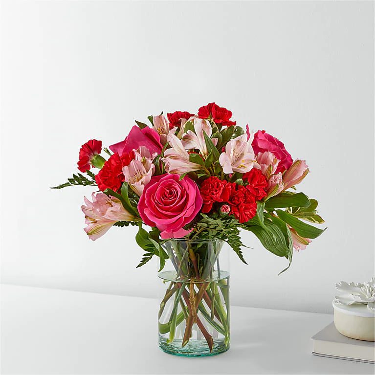 YOU&#039;RE PRECIOUS BOUQUET
Blushing shades of pink blooms are nestled in lush greens