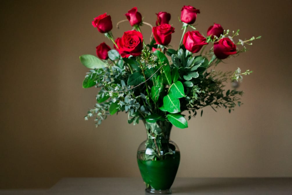 We always have red roses, along with several other colors of roses