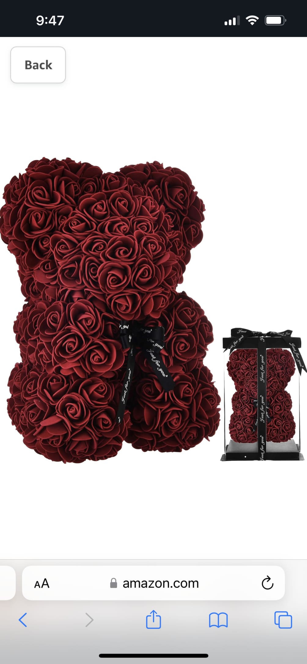 Handmade-Teddy Rose Bear made of artificial flowers to form a bear. Rose