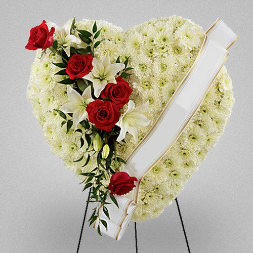 This arrangement picks clear white and hot red to show a salute