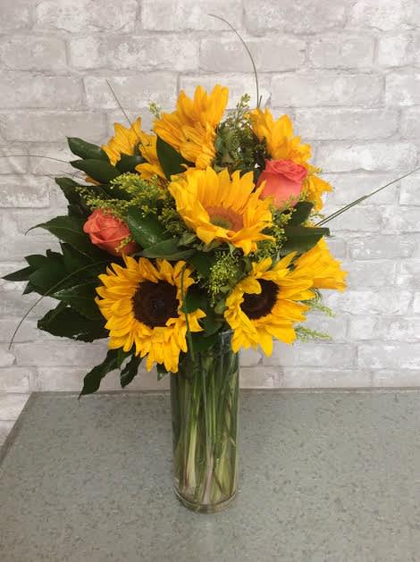 As bright as the California sun, these stunning  yellow sunflowers and