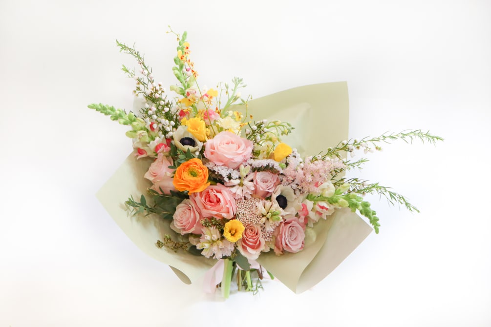 Colorful spring hand tied bouquet perfect for any occasion. 