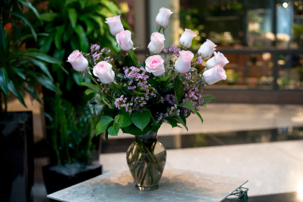 Think pink.  A dozen of our freshest pink roses from our