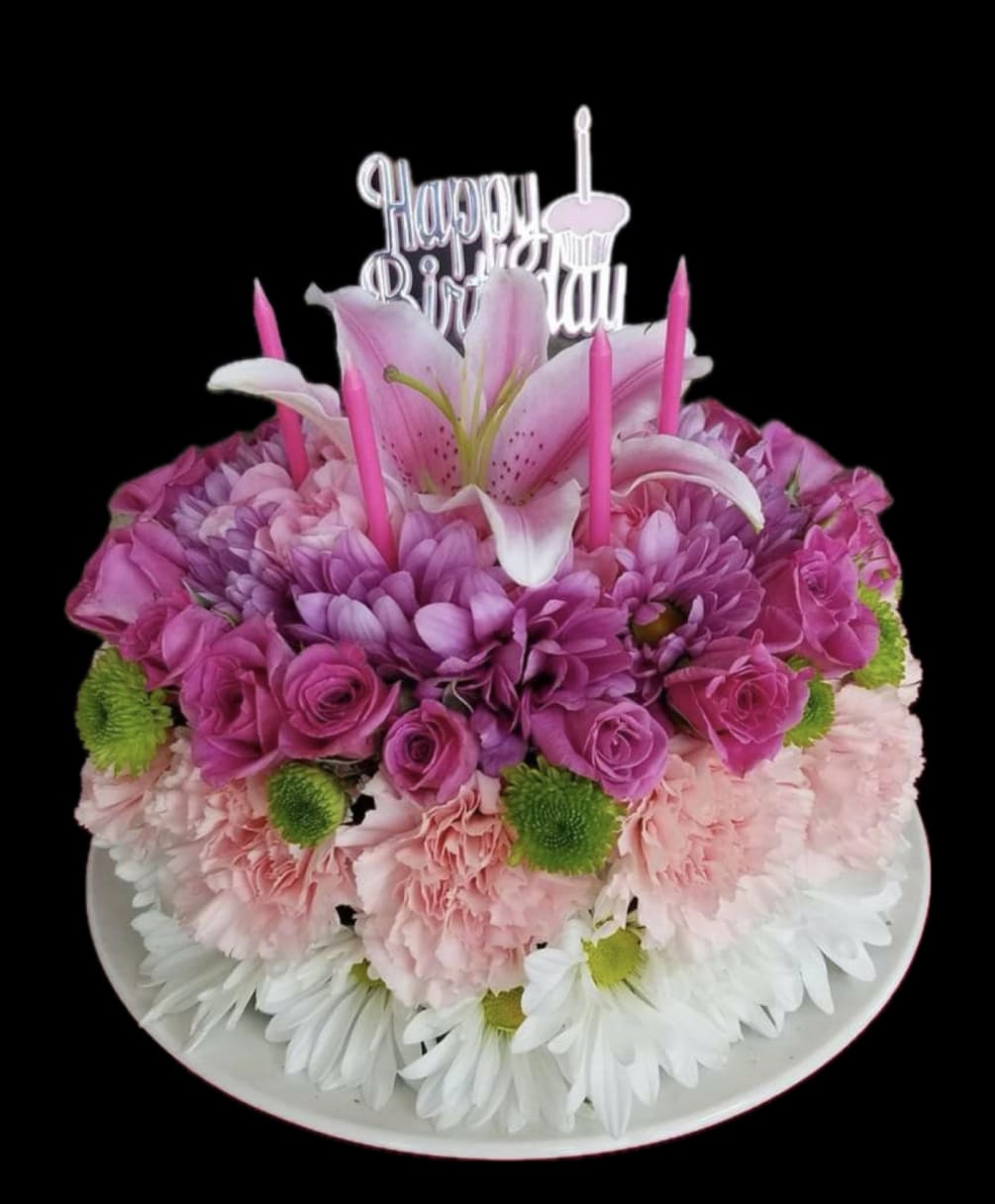 Happy Birthday flowers for special someone top with Lily and mixed flowers