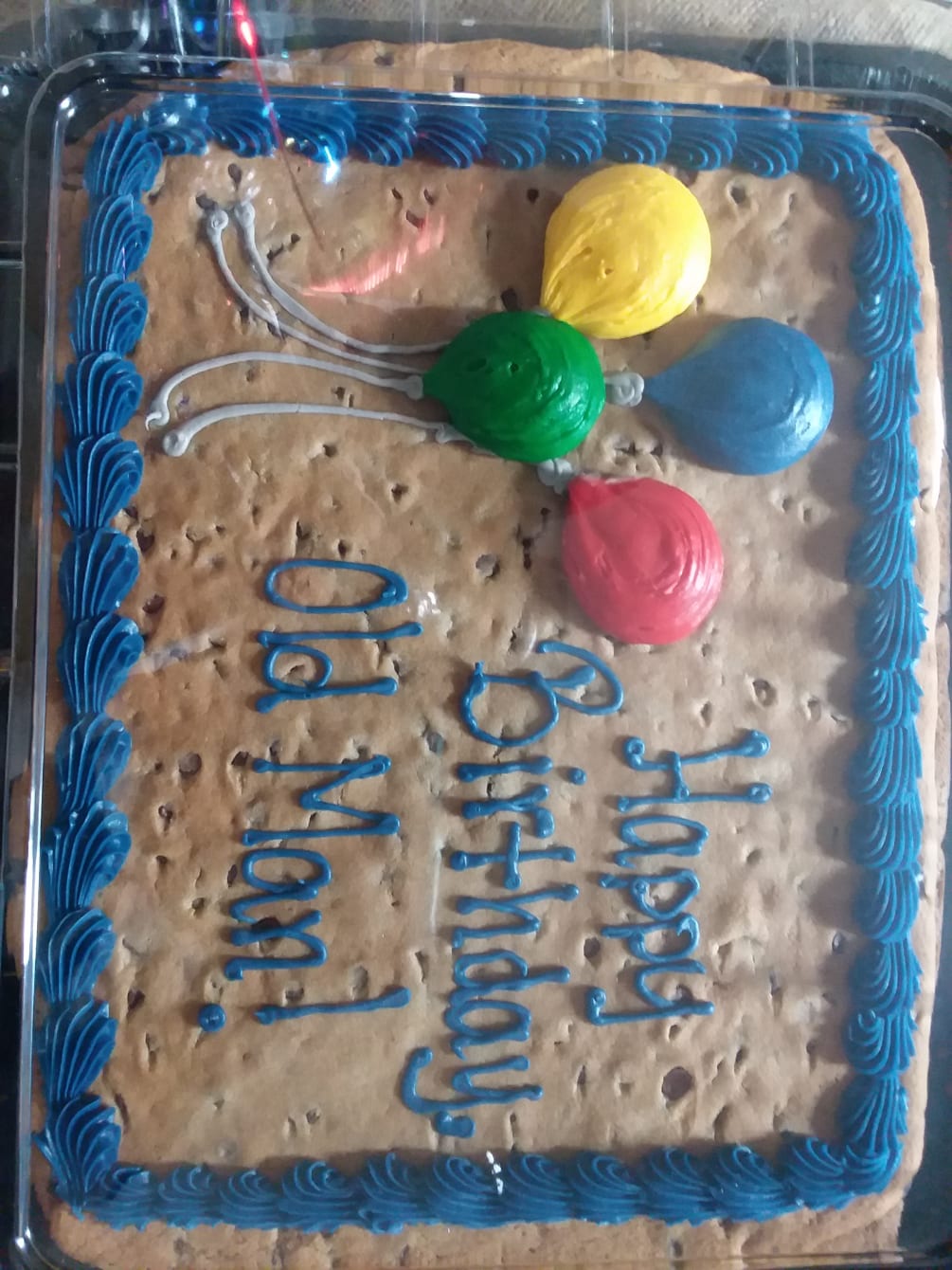 Freshly baked/frosted cookie cake, for any occasion. Can be custom decorated...include instructions