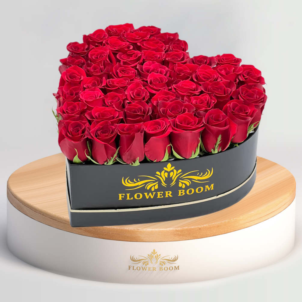 Red Roses In A Heart Shaped Box is the perfect way to