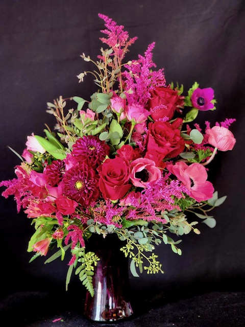 Red and Hot Pink Statement Arrangement!