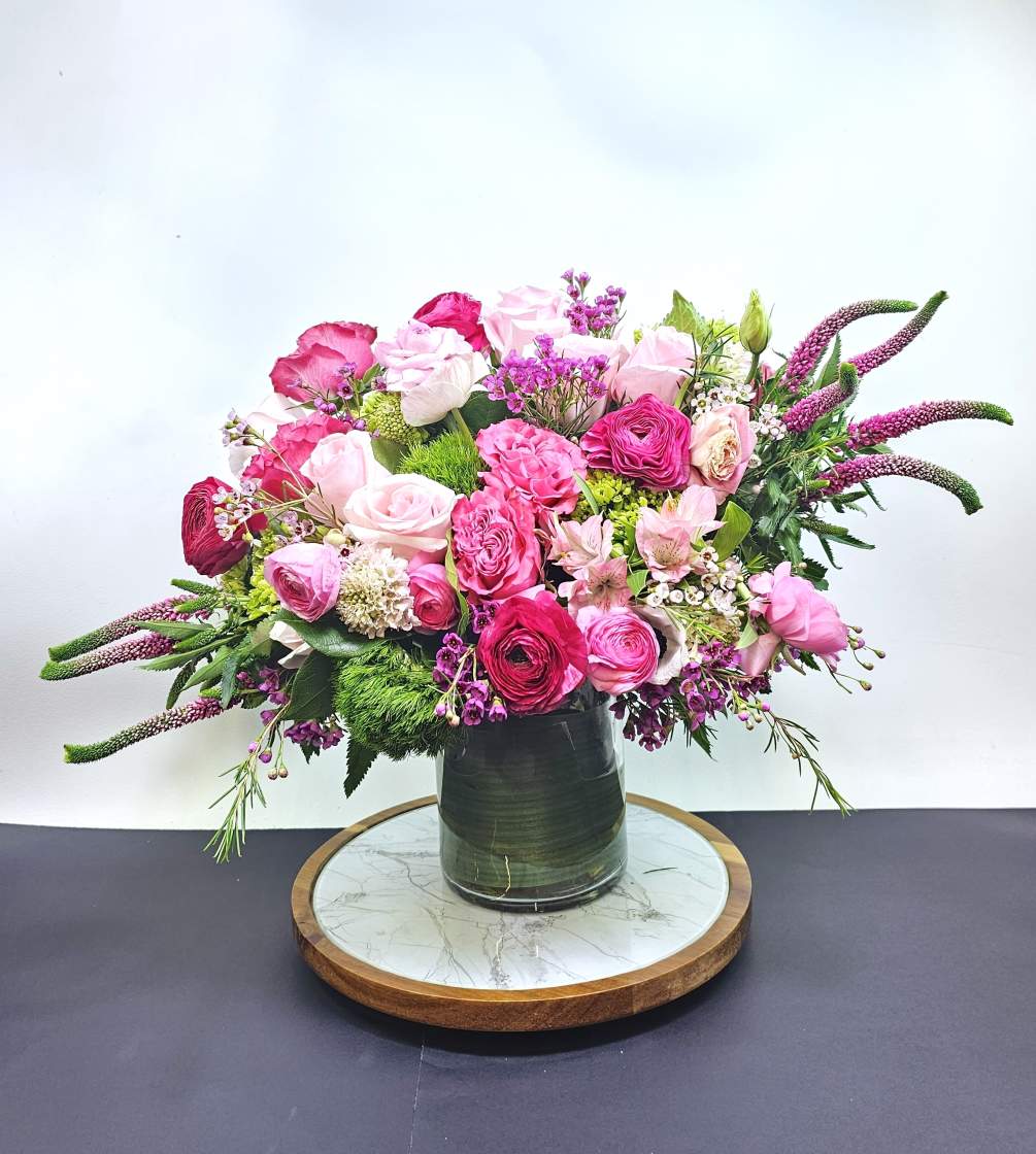 Everything is always prettier in pink! This bright bouquet is packed with