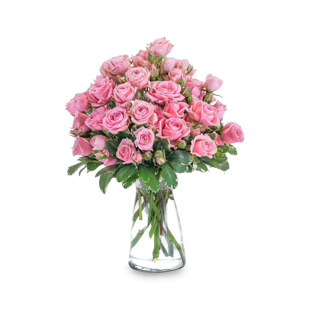 &quot;This design of pink spray roses is overflowing with beauty and will