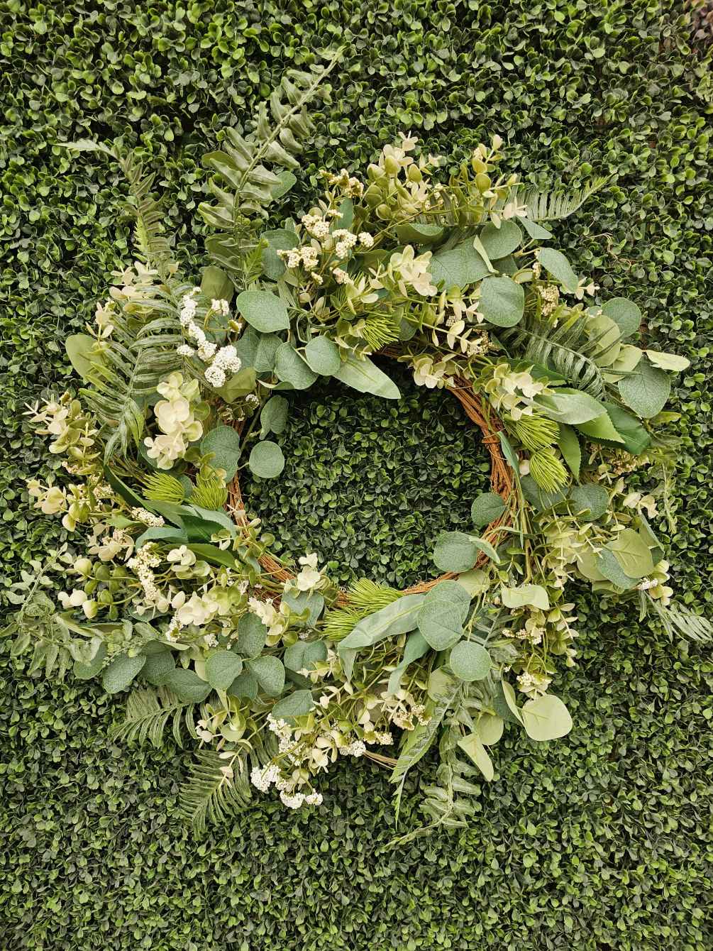A decorative spring wreath for your door. 