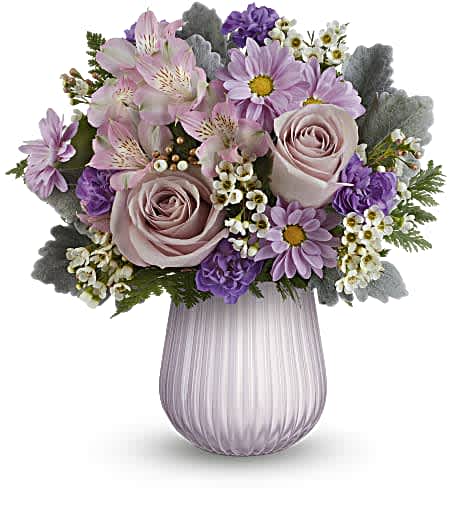 Our sweetest springtime bouquet! This modern, monochromatic bouquet of pale pinks and