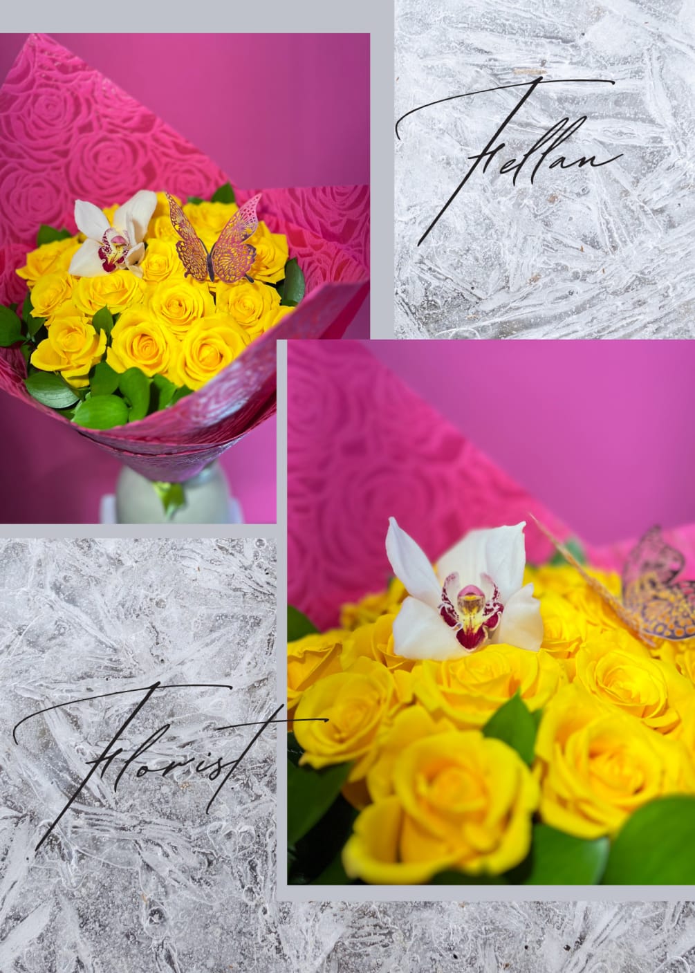 18 BEAUTIFUL YELLOW ROSES IN WRAPPING PAPER
&quot;CUT BOUQUET&quot;