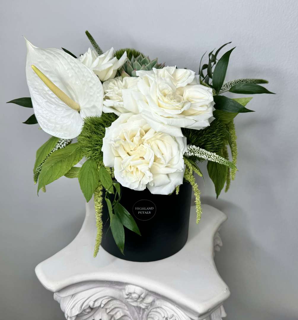 The Serendipity Ensemble: A gender-neutral and perpetually elegant Valentine&#039;s arrangement featuring white