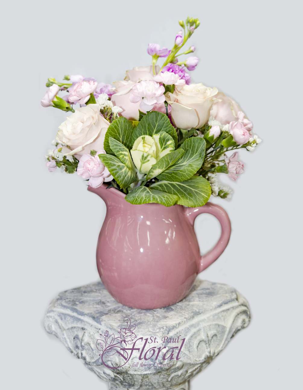 This Spring Pitcher arrangement is the perfect gift for Spring. The light
