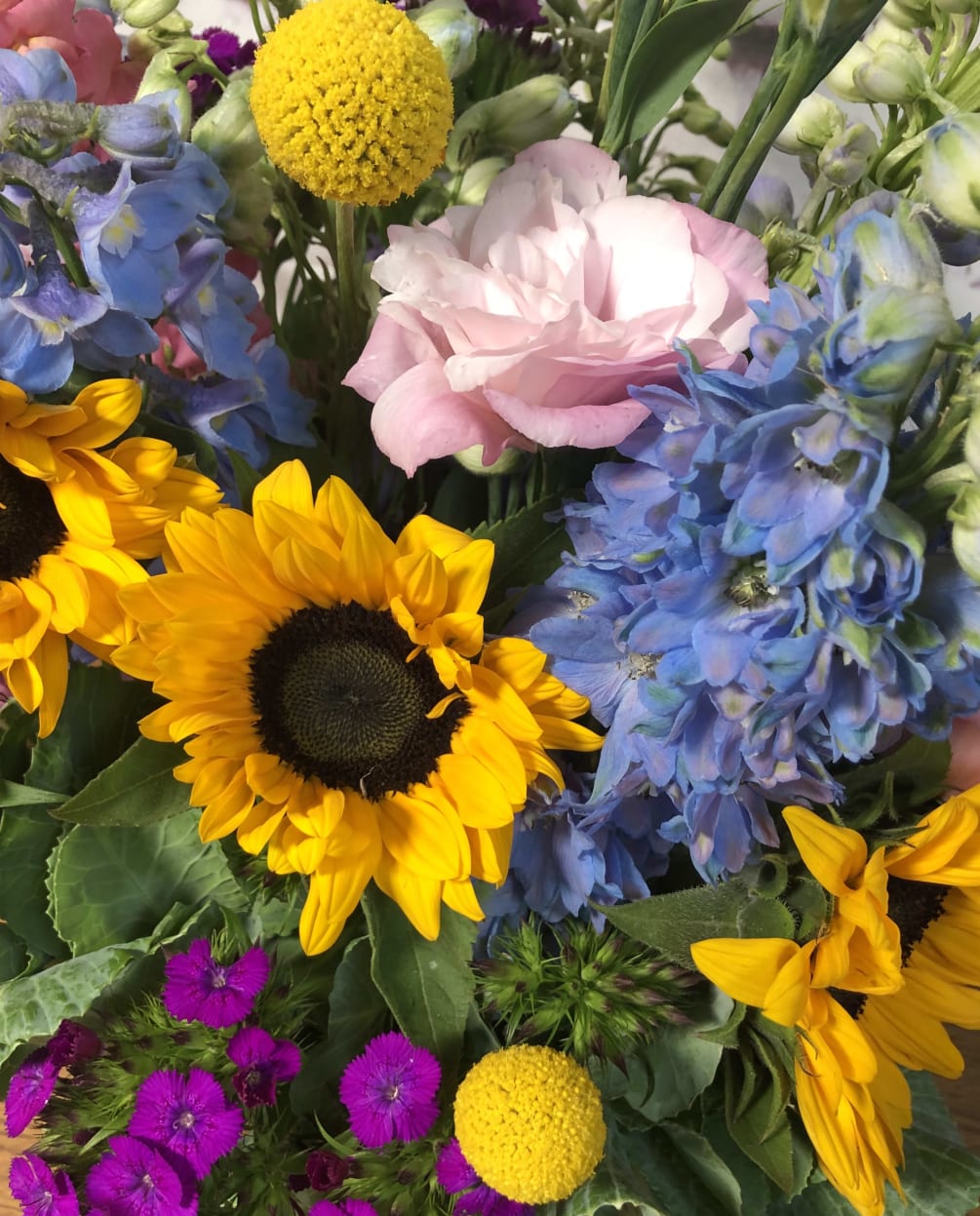 Buy local! Assortment of seasonal flowers from local Somis farm. Some of
