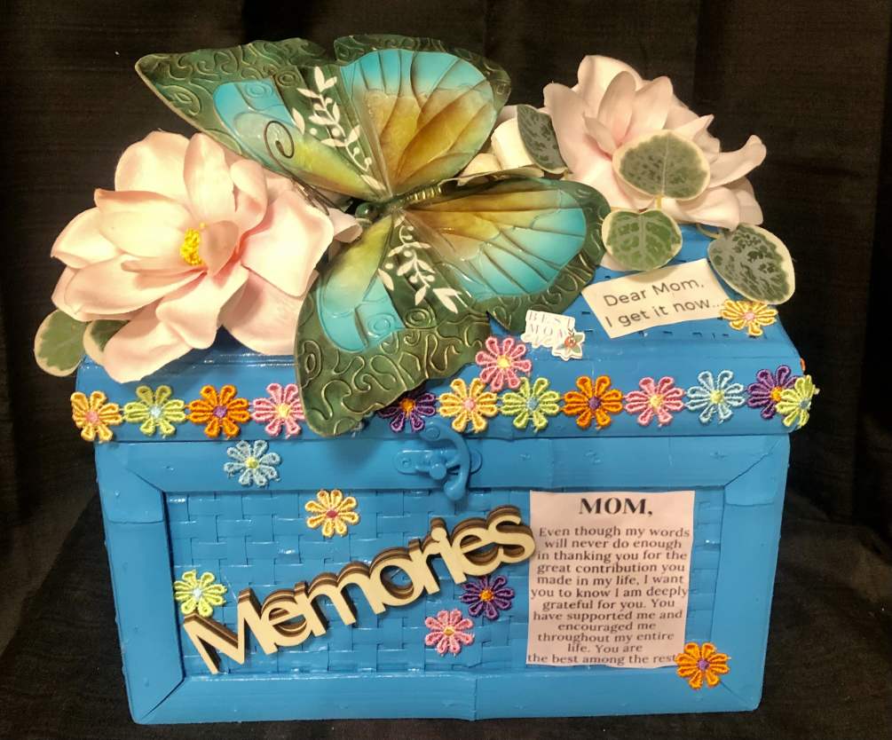 This large BLOOMBOX is created for Mom&#039;s memories, Adorned with a large