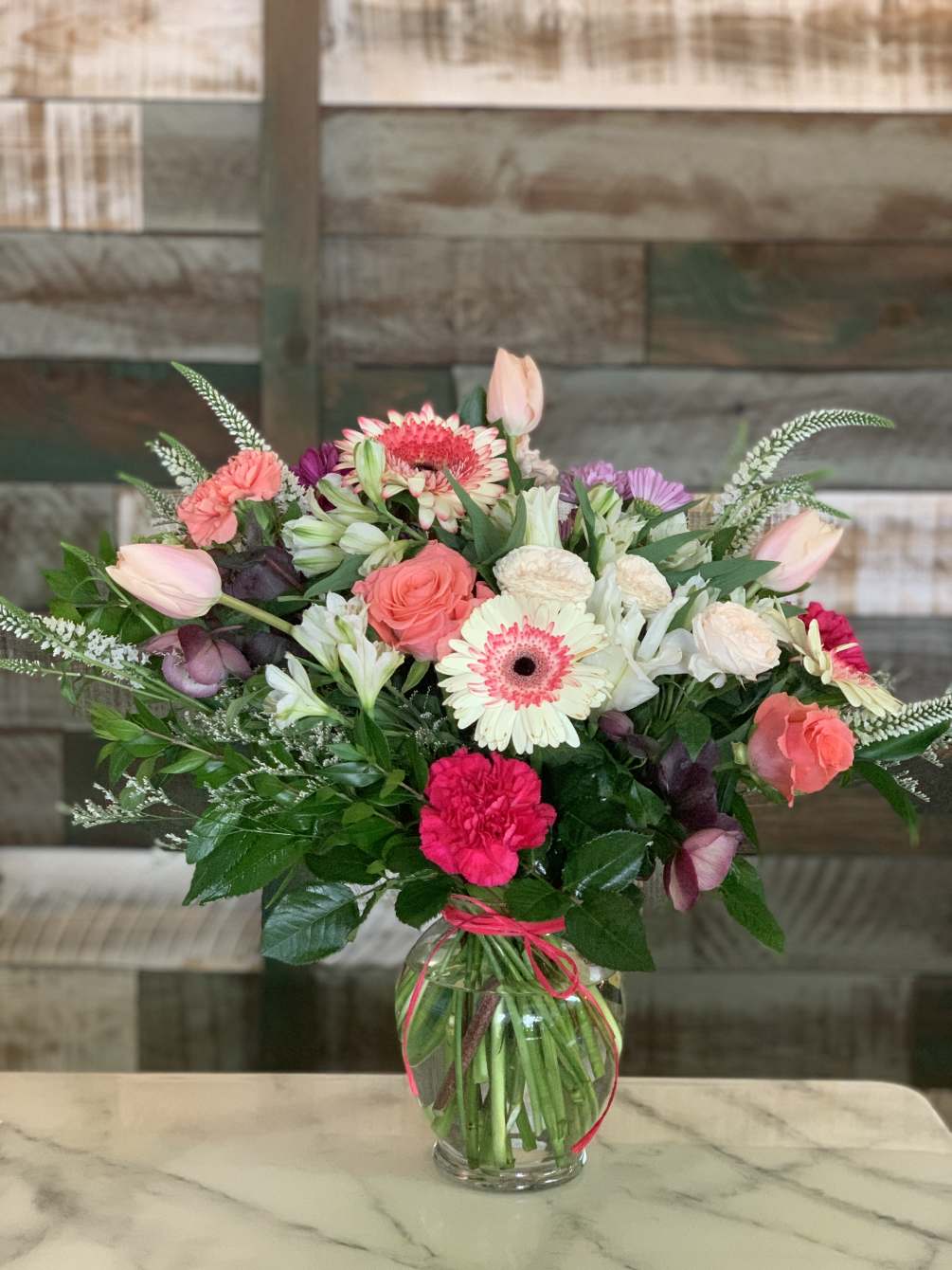 A real stunner with over 35 stems of California flowers including seasonal