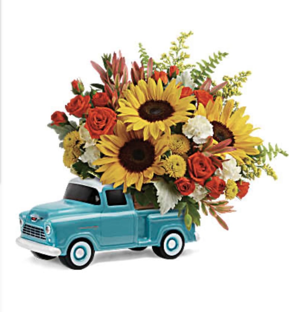 Beep beep! Dad&#039;s sure to love this colorful bouquet of spray roses
