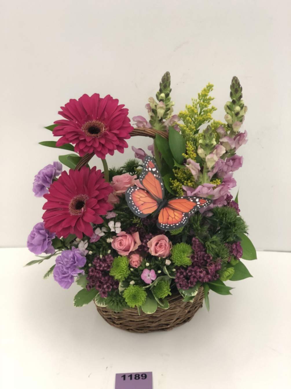 Mixed garden style basket- colors and basket may vary by availability.