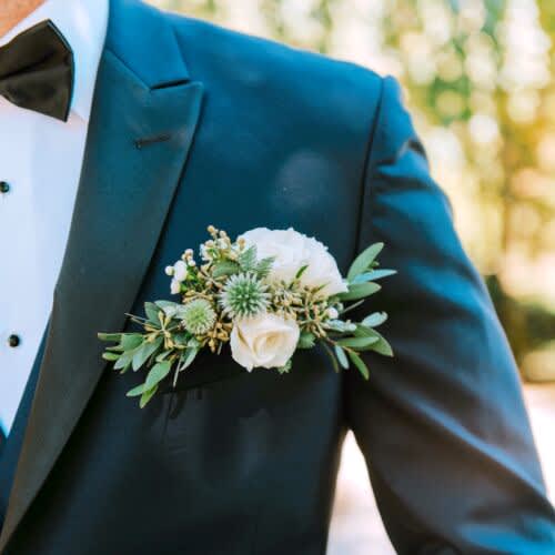 Stand out from the rest with a custom flower pocket boutonniere. We&#039;ll