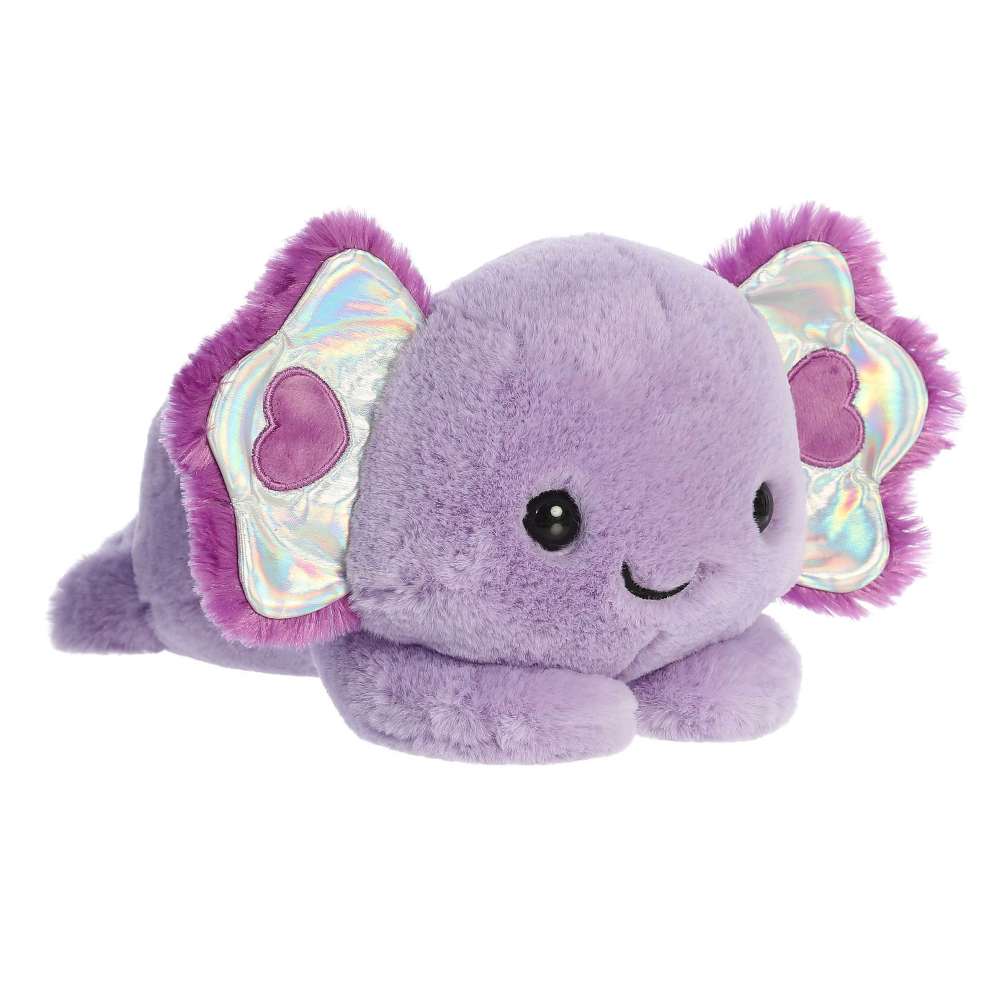 Select this adorably cute 12&quot; axolotl plush. A whimsical purple with glittery